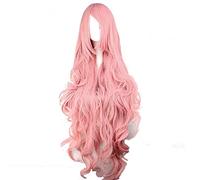 LINLINCD Cosplay wig Vocaloid Megurine Luka Rosa Peluca Larga Rizada Cosplay Disfraz Pelo Sintético Resistente al Calor Halloween Fiesta Pelucas 2