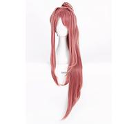 LINLINCD -Doki doki literaturclub! Ddlc. Monika Cosplay pelucas de 100 cm de largo resistente al calor sintético peluca de pelo sintético + gorro de peluca