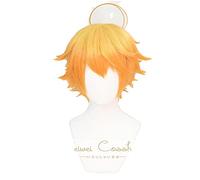 LINLINCD -El Neverland Yakusoku No Neverland Emma Corto Rubio y Naranja Pelo Cosplay Disfraz Wig+Gorra de peluca