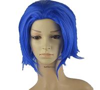 LINLINCD -Fairy Tail Levy McGarden Cosplay pelucas corto azul resistente al calor sintético peluca de cabello+gorra de peluca