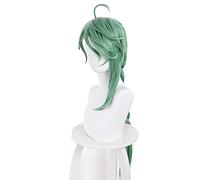LINLINCD -Genshin Impact BaiZhu Cosplay Wig Unisex 100cm Long Green Wig Cosplay Anime Cosplay Wigs Heat Resistant Synthetic Halloween Wigs