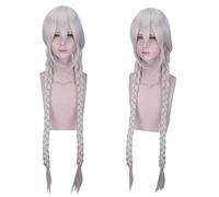 LINLINCD Honkai Impact 3 Cosplay Peluca Bronya Zaychik Kiana Kaslana Fuka Yae Sakura Theresa Apocalipsis Trenzado Colas de Caballo Pelo Largo Sintético Gris Plata