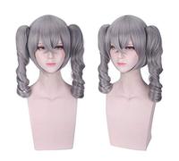LINLINCD Honkai Impact 3 Cosplay Peluca Bronya Zaychik Kiana Kaslana Fuka Yae Sakura Theresa Apocalipsis Trenza Colas de Caballo Pelo Largo Sintético Gris Oscuro