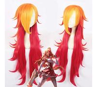 LINLINCD Juego de peluca de cosplay LOL WOMEN ROLE PLAY Star Guardian Miss Fortune Cosplay Wigthe Bounty Hunter Peluca de pelo largo Disfraces Talla única Miss Fortune