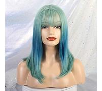 LINLINCD -Las pelucas sintéticas onduladas largas con flequillo para mujeres pelucas de cosplay afroamericano mezclado rubio marrón Natural resistente al calor pelucas