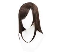 LINLINCD -Llegada 100 cm marrón lado recto separación diseñado pelo sintético Tifa Lockhart pelucas Cosplay fiesta Halloween pelucas+tapa de peluca
