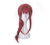 LINLINCD -Makima Cosplay Peluca Anime Motosierra Hombre Cosplay Largo Rosa Trenzado Resistente al Calor Pelo Sintético Halloween Fiesta Pelucas de Juego de rol