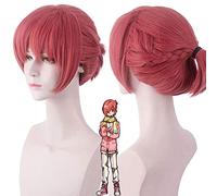 LINLINCD - Mitsuba Peluca corta Blush Rosa Peluca Anime Atada al Baño Hanako-Kun Cosplay Hair Sintético Cosplay Peluca 35 cm