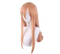 LINLINCD - Motosierra hombre Cosplay Power Long 80 cm peluca naranja rosa peluca Cosplay Anime Cosplay pelucas sintéticas resistentes al calor Ita Halloween
