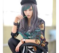 LINLINCD Peluca anime cosplay 2019 nueva Harajuku Lolita mezcla larga gris verde ombre Cosplay peluca disfraz pelucas de pelo sintético para mujeres envío libre