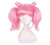 LINLINCD -Peluca Anime Cosplay Anime Sailor Moon Chibiusa Peluca Cosplay Disfraz Sailor Chibi Mujeres Pelo Sintético Rosa Fiesta Halloween Fiesta Rol Pelucas, 1 KEBON (Color: 1) (Color: 2)