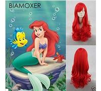 LINLINCD Peluca anime cosplay Biamoxer Hot Anime La Pequeña Sirena Princesa Ariel Cosplay Peluca Halloween Jugar Peluca Fiesta Cosplay Disfraz Peluca Resistente al Calor