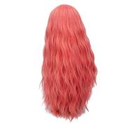 LINLINCD Peluca anime cosplay de 28 pulgadas, rizado largo, azul, rubio, verde, rosa, peluca sintética de pelo natural, anime, cosplay, disfraz de Halloween, pelucas de fiesta para mujeres, rosa 3