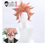 LINLINCD - Peluca Anime Cosplay HSIU Anime ID INVADED Cosplay Akihito Narihisago Cosplay Hair Pink Orange Color Reverse Warp Peluca para Hombre