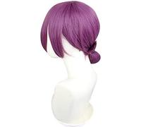 LINLINCD - Peluca Anime Cosplay Motosierra Hombre Reese Cos Peluca Hombre Motosierra Bomba Demonio Púrpura Trenza Estilo Anime Peluca Grape Purple