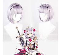 LINLINCD -Peluca Anime Cosplay Original Dios Cosplay Noelle Peluca Anime Cos Cosplay Diadema Diadema Peluca Transfronteriza Púrpura Pelo Corto Trenza Venta al por mayor Plateado Púrpura