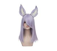 LINLINCD -Peluca Anime Cosplay OW DVA Shin-Ryeong Halloween Cosplay peluca juego anime lavanda pelo con orejas hechas a mano