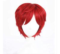 LINLINCD - Peluca Anime Cosplay Re:in a Different World from Zero Reinhard Van Astrea Cosplay pelucas 30 cm pelo sintético rojo Perucas Cosplay peluca + gorro de peluca