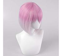 LINLINCD Peluca anime cosplay rosa Anime Ssss.Gridman Cosplay peluca Akane Shinjou degradado adulto corto pelo sintético