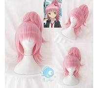LINLINCD Peluca cosplay Amu Hinamori Cosplay Shugo Chara! Doki Party Miki Suu Ran Straight Pigtail Anime Rosa Pelo Sintético para Adultos Amu 1