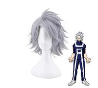 LINLINCD Peluca Cosplay Mi héroe Academia Tetsutetsu Tetsutetsu Gris Plateado Corto Cosplay Peluca Boku No Héroe Academia Pelo Sintético+Gorro Mz-1270