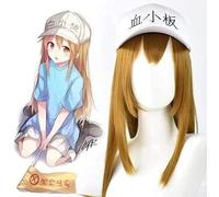 LINLINCD - Peluca de anime Coser para cosplay, células de anime en el trabajo. Peluca con peluca gratis para fiesta de Halloween, vestido de fantasía, vida nocturna, conciertos, bodas