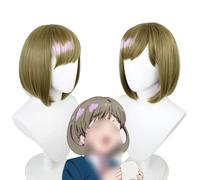 LINLINCD Peluca de anime cosplay Anime Coser Anime Anime Cosplay Peluca LoveLive!Superstar!!Peluca Tang Keke Peluca Mujer Pelo Corto Verde Bobo con Gorro de Peluca para Halloween