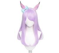 LINLINCD - Peluca de anime cosplay bonito Derby Cosplay Mejiro McQueen peluca larga púrpura resistente al calor pelo sintético Halloween fiesta juego de rol