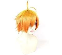 LINLINCD - Peluca de anime cosplay Covenant Neverland Anime Peluca Emma Cos Peluca Norman Norman Mullido Lindo Peluca de estilo Naranja degradado