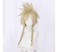 LINLINCD - Peluca de anime, cosplay de anime, cosplay, final, fantasía, VII, a rayas en la nube, peluca rubia con gorro de peluca gratis para fiestas, Halloween, cosplay