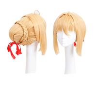 LINLINCD - Peluca de anime cosplay de anime fate Cosplay Saber Nero Claudio peluca amarilla para disfraz de Halloween fiesta de disfraces conciertos