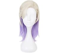 LINLINCD - Peluca de anime cosplay de anime Twisted-Wonderland Cosplay peluca rubia púrpura mixta color sintético pelucas para juegos de rol de belleza vil pelucas de Halloween con gorro de peluca