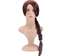 LINLINCD - Peluca de anime, cosplay de Dagua, Anime Cosplay Lara Croft, peluca larga marrón con gorro gratis para fiestas, ocio, Halloween, cosplay