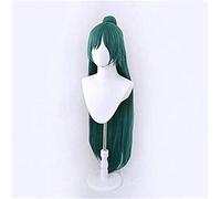 LINLINCD - Peluca de anime cosplay Sailor Moon Meiou Setsuna peluca larga con nudo desmontable Cosplay disfraz resistente al calor pelo Sailor Plutón mujeres pelucas verde oscuro Keebon