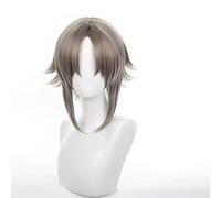 LINLINCD - Peluca de anime cosplay VTuber Mysta Rias Cosplay peluca corta pelo gris Halloween sintético adulto unisex hombres mujeres cabello con gorro de peluca
