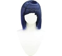 LINLINCD - Peluca de anime para cosplay de anime, peluca de Genshin Impact, peluca de pelo corto azul oscuro para Ye LAN, pelucas de juego de rol con gorro para fiestas diarias en Halloween