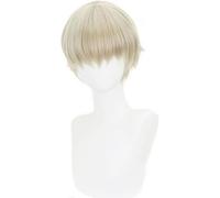 LINLINCD - Peluca de anime para cosplay de anime, peluca de jujutsu, peluca corta de pelo rubio gris para Inumaki Toge-Renspiel-Pelucas con gorro de peluca para la fiesta diaria en Halloween