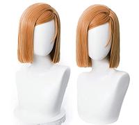LINLINCD - Peluca de anime para cosplay naranja Bob Cosplay para Jujutsu Kaisen Probeauty disfraz resistente al calor, pelucas de anime para Halloween (Kugisaki Nobara)