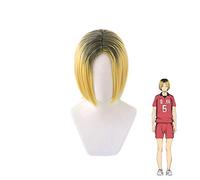 LINLINCD Peluca de cosplay Anime Haikyuu !! Nekoma Kenma Kozume Peluca corta Cosplay Disfraz de pelo sintético resistente al calor Haikiyu hombres pelucas