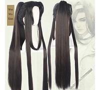 LINLINCD Peluca de Cosplay Anime Mo Dao A Shi Wei WuXian Peluca Los Indómitos papeles principales Cosplay Peluca El Gran Maestro del Cultivo Demoníaco Cosplay Prop Adulto Negro
