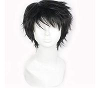 LINLINCD Peluca de cosplay anime & nbsp; Hombres corto flip Anime COS peinado Cosplay universal color universal peluca Europa y América sombreros negros