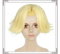 LINLINCD - Peluca de cosplay Aozora Dry Anime Cosplay Peluca Tokio Manga Vengadores rubio claro División media Reverse Warp Dry Aozora