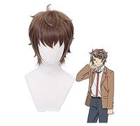 LINLINCD - Peluca de cosplay Azusagawa Sakuta de Wig Anime Cosplay Disfraz Rascal Does Not Dream of Bunny Girl Senpai Cabello Resistente al Calor Halloween Fiesta Pelucas Keebon