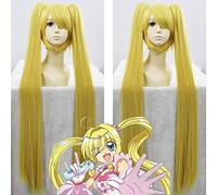 LINLINCD Peluca de cosplay Biamoxer Anime Mermaid Melodía Pichi Pitch Cosplay Peluca Lucia Nanami Rubio 120 cm Largo Colas de Caballo Pelo Sintético Adulto