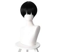 LINLINCD Peluca de cosplay con baño Hanako-Kun Yugi Amane, peluca de 30 cm, pelo sintético liso resistente al calor para hombres y jóvenes, peluca negra para fiesta de anime, Yugi Amane