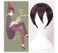 LINLINCD Peluca de cosplay con diseño de anime sobre la pared del jardín, cosplay de 28 cm, corto, disfraz de peluca, disfraz de rol, disfraces, fiestas, Halloween