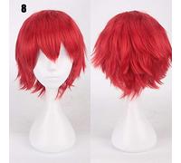 LINLINCD Peluca de cosplay de 20 colores, 30 cm, universal, color negro, blanco, rosa, naranja, morado, resistente al calor, pelo de fibra de pelo para fiestas, disfraz, cosplay y red para el pelo
