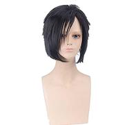 LINLINCD Peluca de cosplay de anime, 30 cm, pelucas de cosplay de anime, peluca de pelo negro, pelucas de Halloween 1: 1