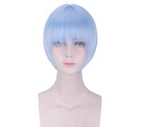 LINLINCD Peluca de cosplay de anime Ayanami Rei azul, peluca corta para cosplay, disfraz de EVA, resistente al calor, pelo sintético para mujer, pelucas de cosplay