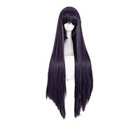 LINLINCD Peluca de cosplay de anime Inu x Boku. Ss. Ririchiyo Shirakiin Riricho Cosplay pelucas 10 0 cm largo púrpura negro resistente al calor sintético peluca de pelo sintético+gorro de peluca